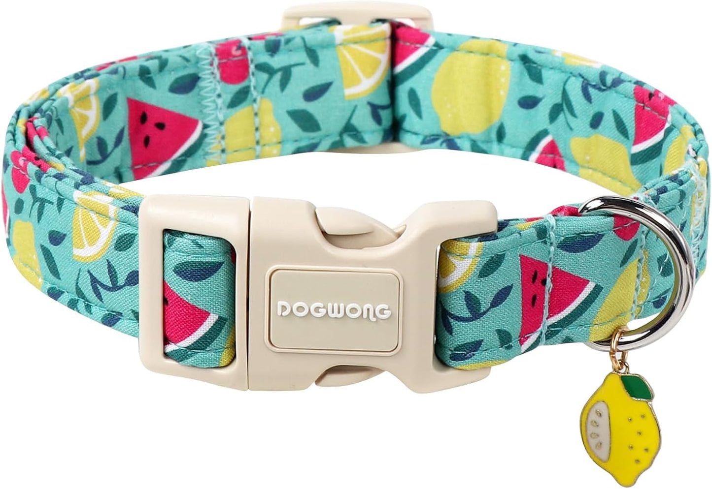 Collar perro verano diseño sandía limón ajustable