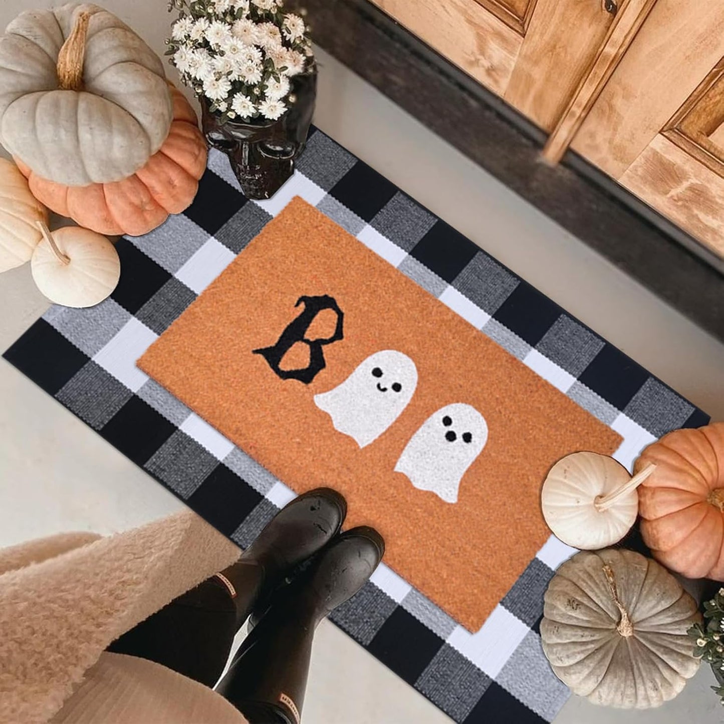 Tapete puerta Halloween coco fantasma 28x43"