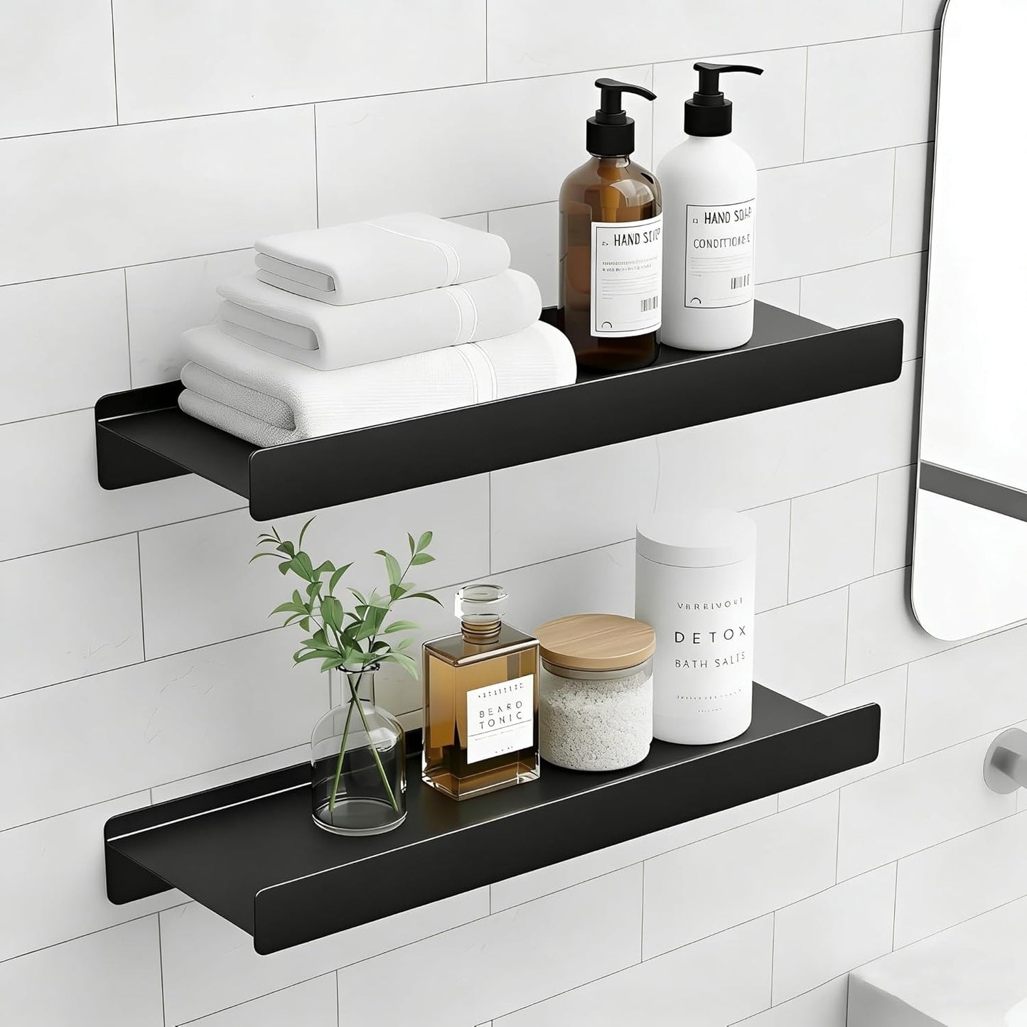 Estantes flotantes metal 12pulg para pared color negro 12x4.5x2