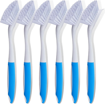6 Cepillos cocina azules 11pulg cerdas rígidas