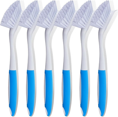 6 Cepillos cocina azules 11pulg cerdas rígidas