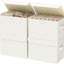 Cesta tela con tapa apilable plegable 4 pzas beige