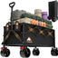 Carro plegable resistente para compras jardín 200L negro