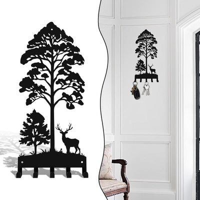 Soporte llaves pared con 5 ganchos organiz. decorativo