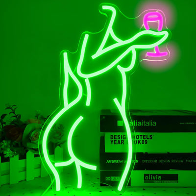 Letrero Neón Lady Back LED para Dormitorio Bar Fiesta