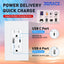 Toma corriente USB pared con puertos USB C 4.2A 15A resistente