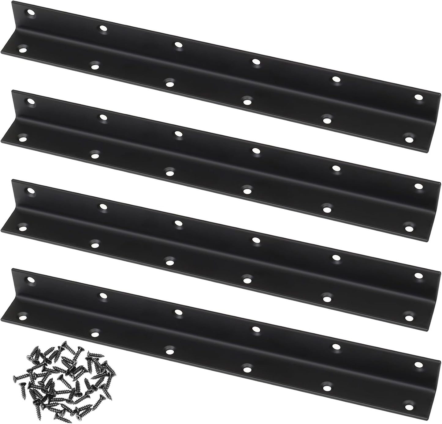 Soportes esquina elevados para cama jardín 4 en L metal negro