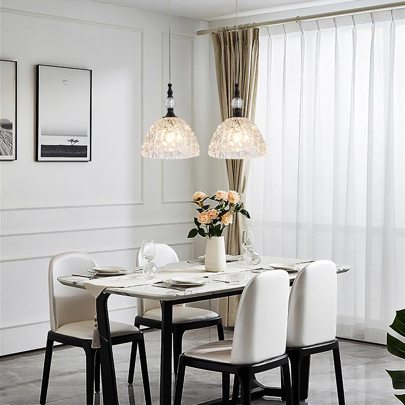 Lámpara colgante moderna negro cristal K9 2 unidades