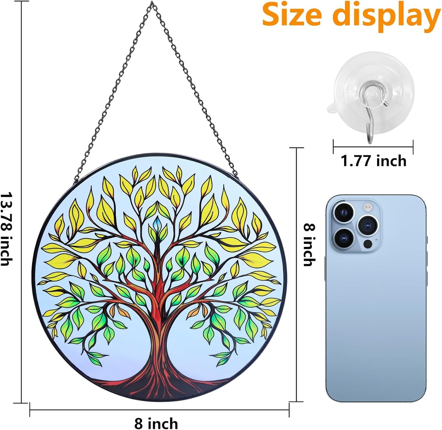 Atrapasoles árbol de la vida 8pulg para ventanas con gancho