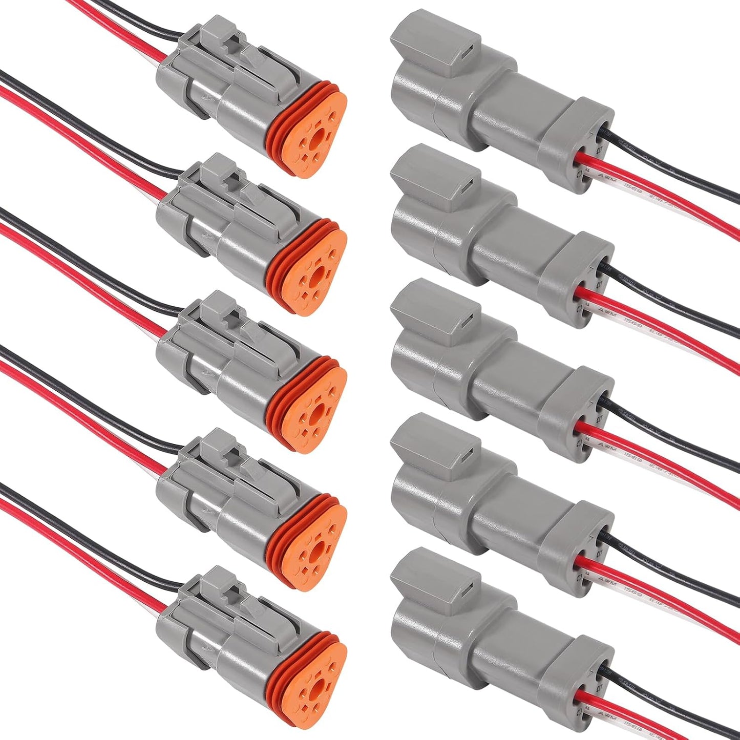 Juego 5 pines conector DT 3 vías impermeable coche camión barco