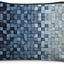 Bolsa maquillaje cuadrada azul a cuadros