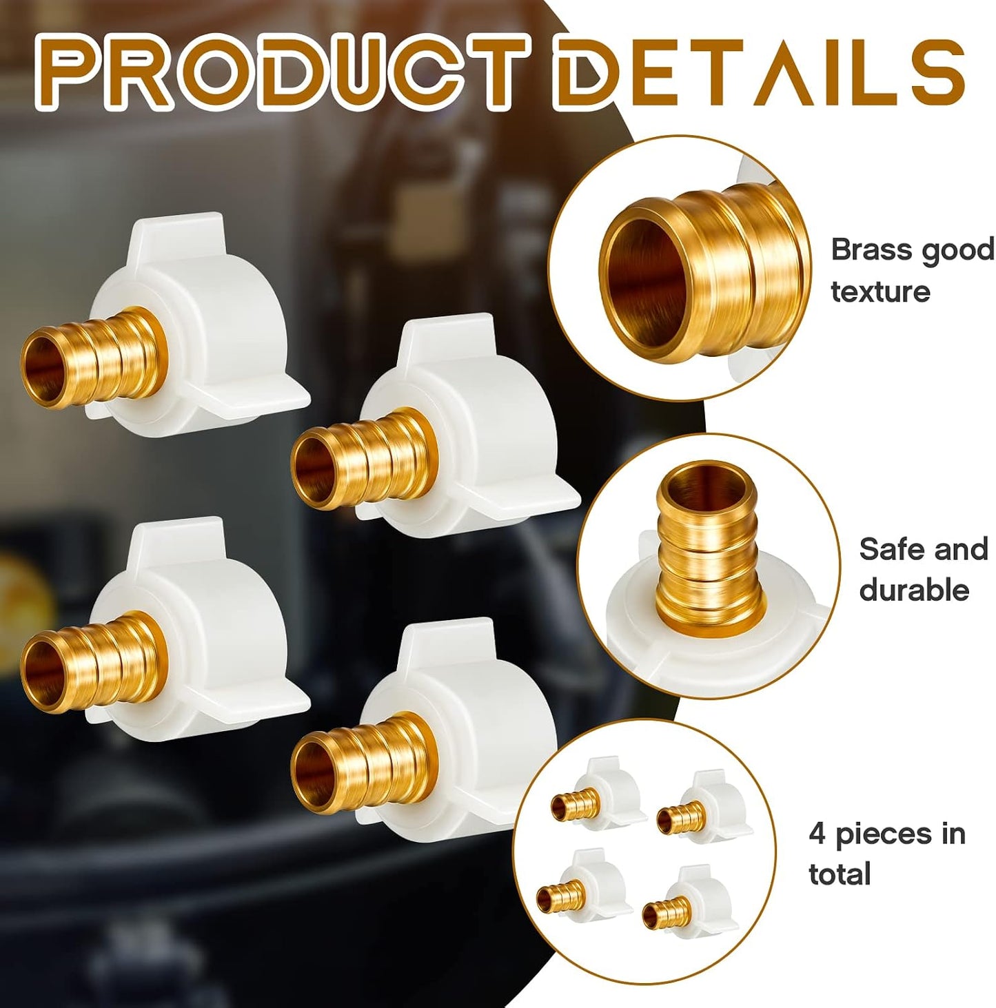 4 Accesorios PEX 1/2pulg Codo Giratorio Latón Grifo