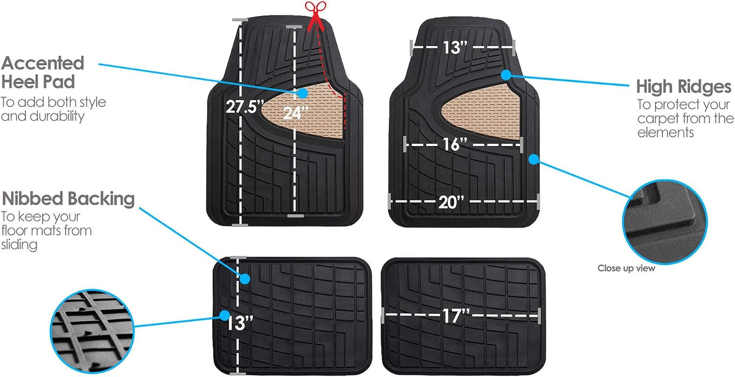 Alfombrillas piso auto FH-F11322 goma calidad recortables