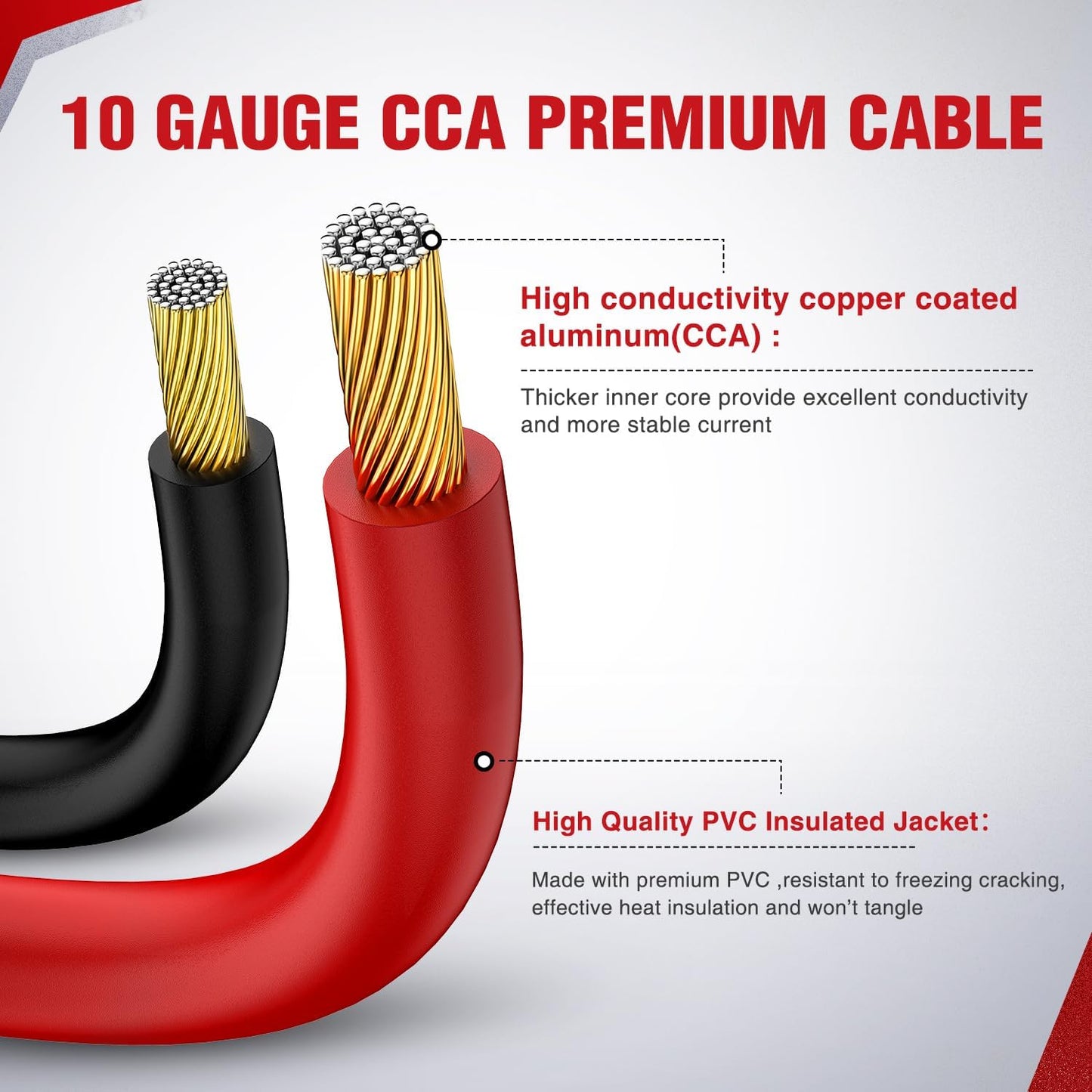Cables puente batería auto 10-12ft 200A CCA con bolsa