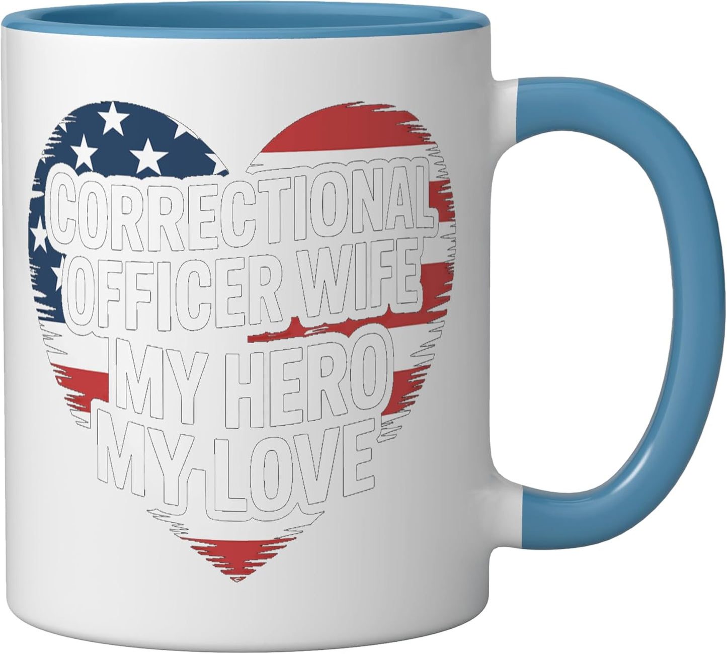 Taza Cerámica para Oficial Correccional Azul/Blanco
