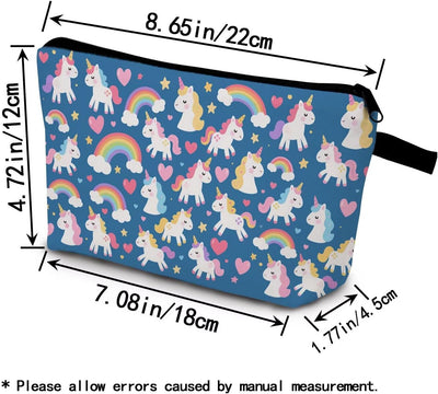 Bolsa maquillaje unicornio arcoíris con cremallera regalo mujer