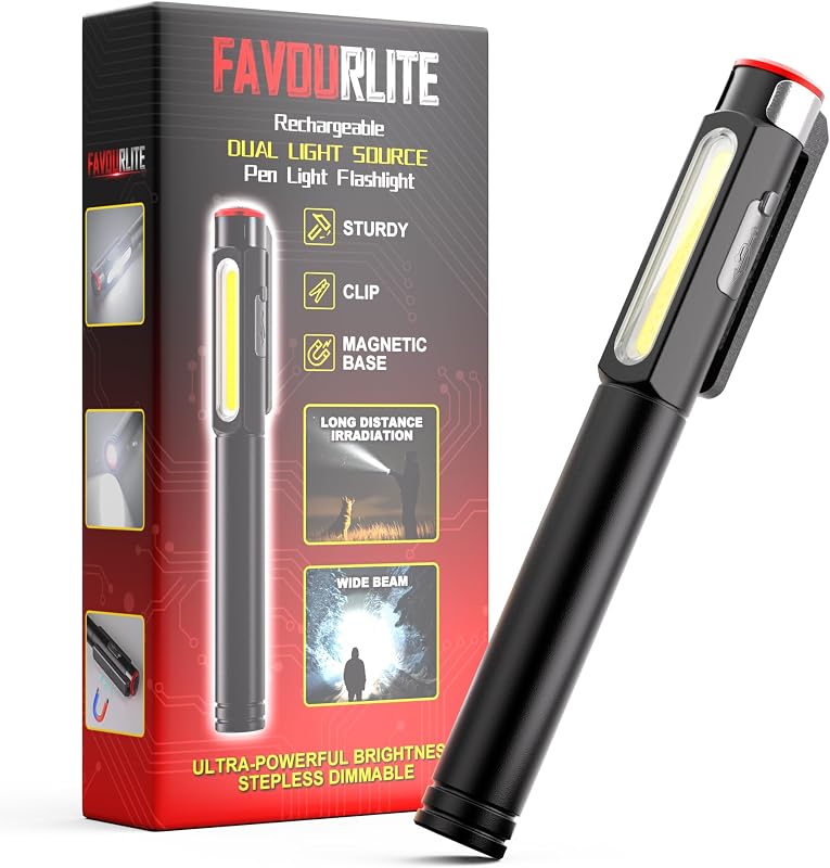 Linterna magnética COB para bolígrafo 800 lúmenes 6 modos