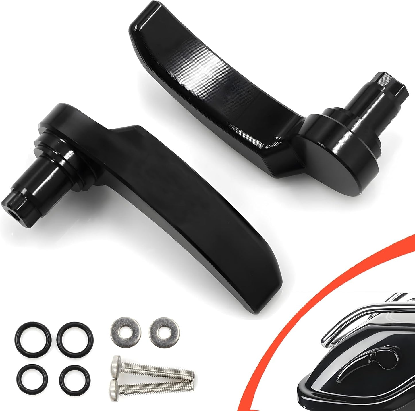 Kit pestillos alforja negro brillante comp Street Glide