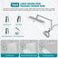 Cabezal ducha metal 10pulg con brazo 16pulg 7 modos cromo