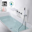 Grifo bañera tipo cascada pared con ducha cromado alta