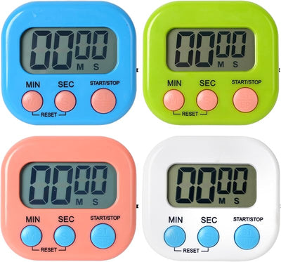 Temporizador electrónico multifunción 4 pzas para cocina estudio