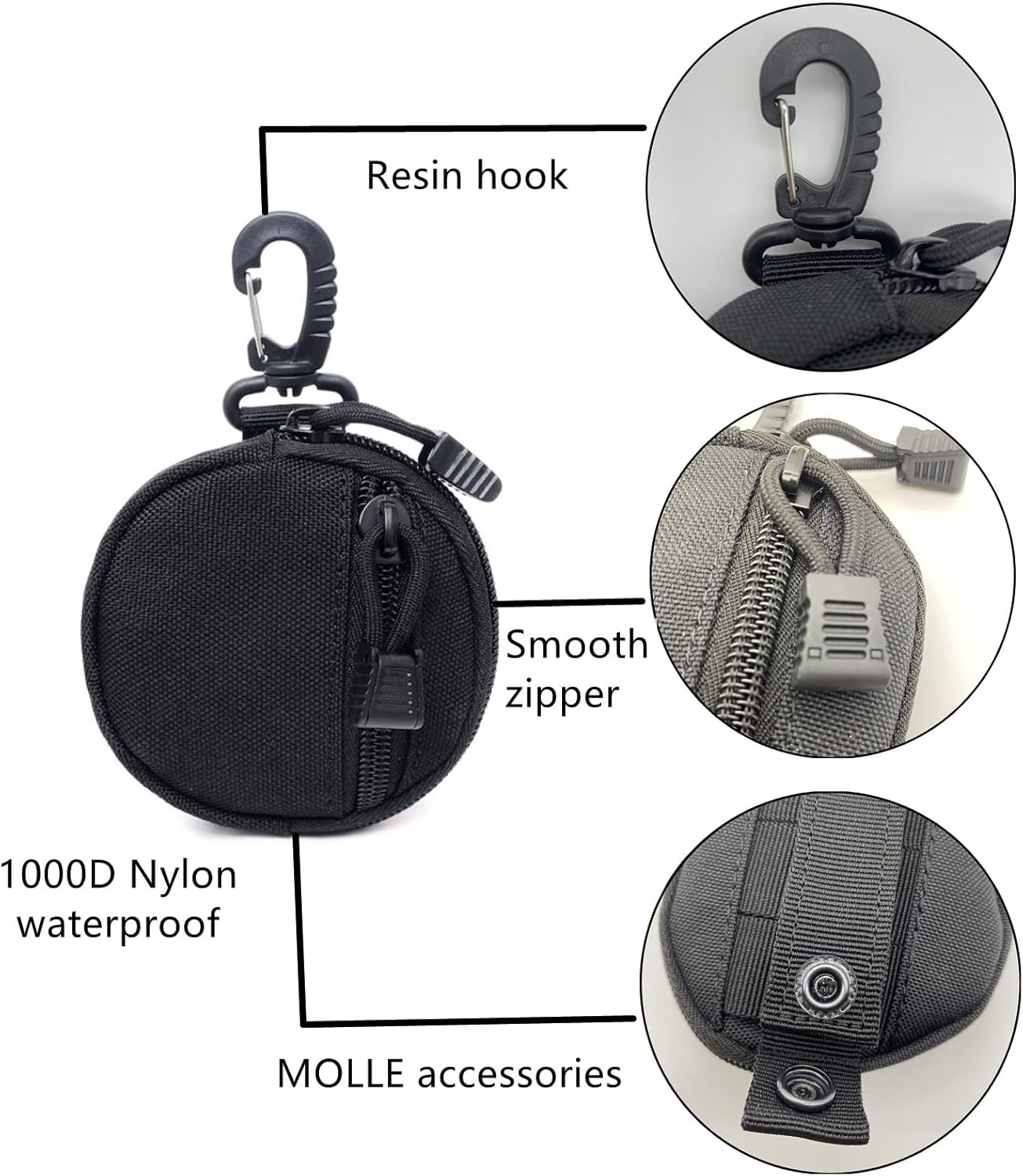 Bolsa táctica EDC molle con billetera monedero y llavero