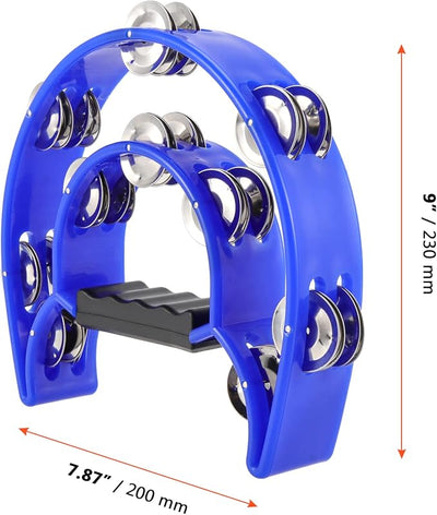 4 Panderetas 10pulg Doble Fila Ergonómica 4 Colores