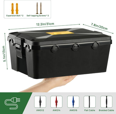 Caja eléctrica exterior con cubierta impermeable 7 sellos de cable