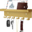 Soporte llaves pared con bandeja 6 ganchos dorado