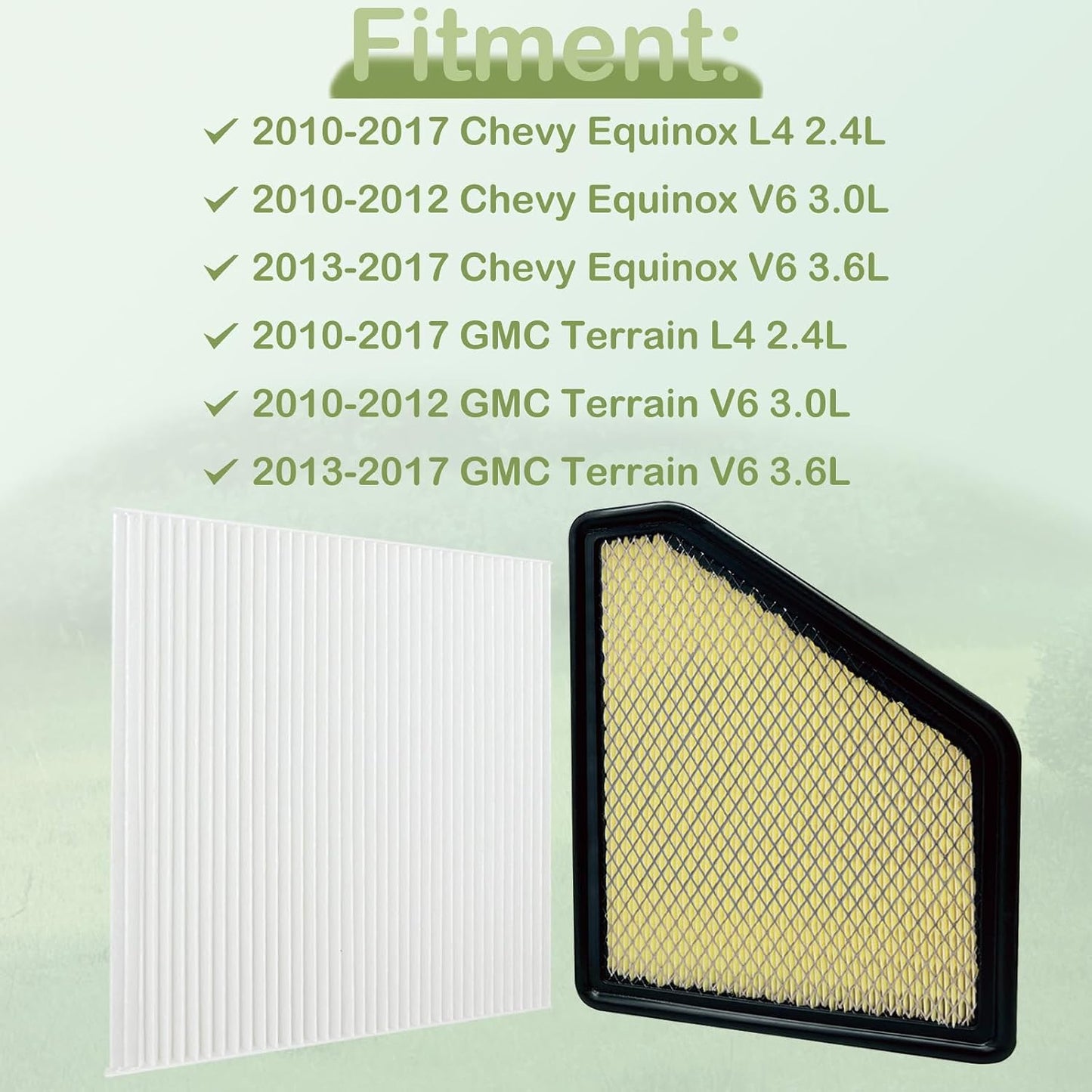 Filtro aire motor y cabina Chevy Equinox GMC Terrain 10-17