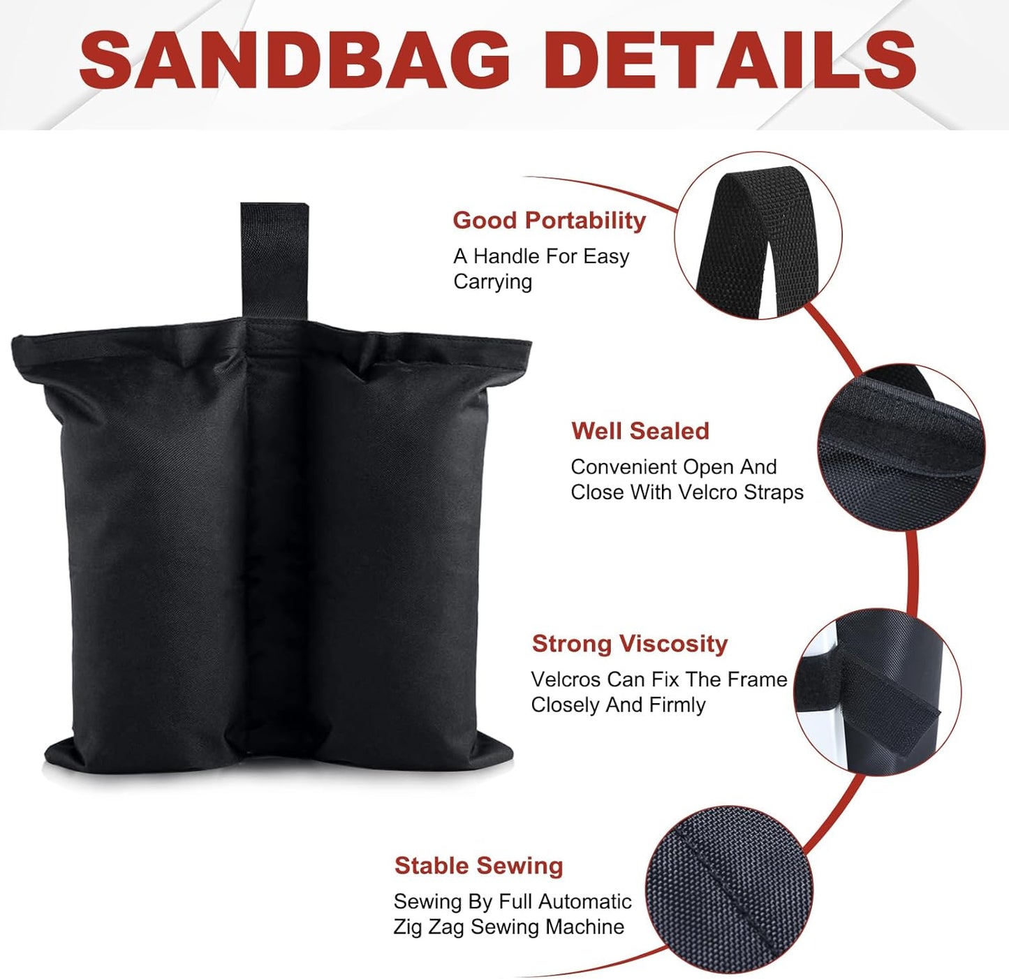 Bolsa peso industrial para toldo 4 Uds