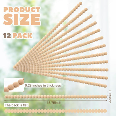 12 Pzas Molduras Madera 3D Sin Terminar 15.75pulg para Pintar