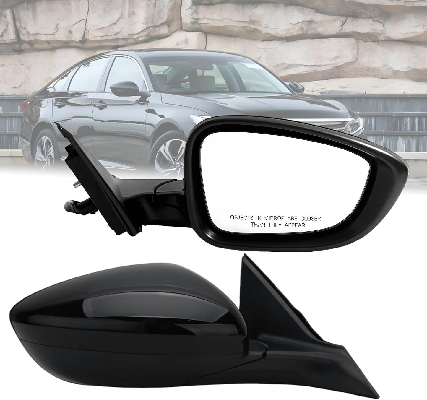 Espejo lateral Honda Accord LX 18-22 negro sin calefacción
