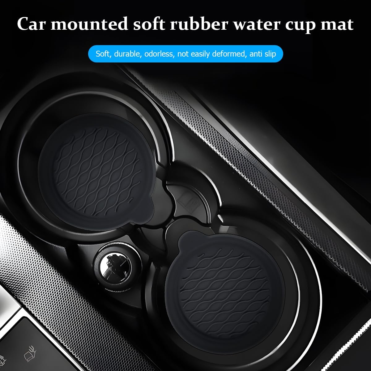 2 Posavasos Silicona Antiderrap para Botellas Auto Universal
