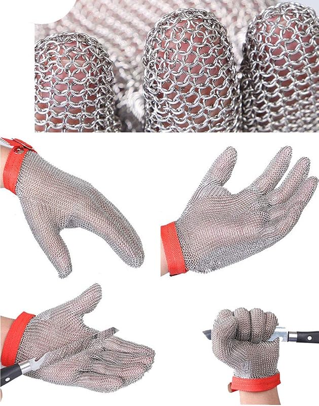 Guantes malla acero 304L corte seguridad cocina talla GL08 L