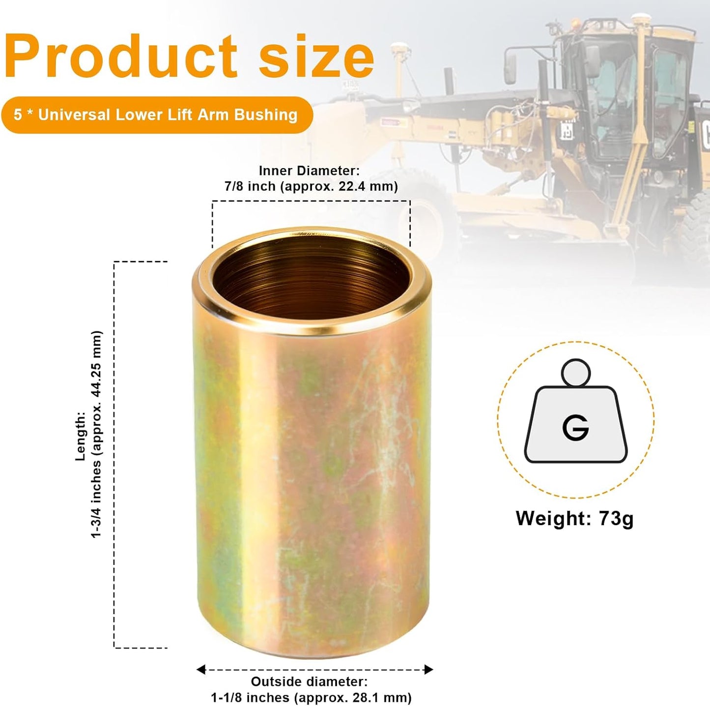 5 Bujes Universales para Brazo Elevación Tractor Cat 1 a 2