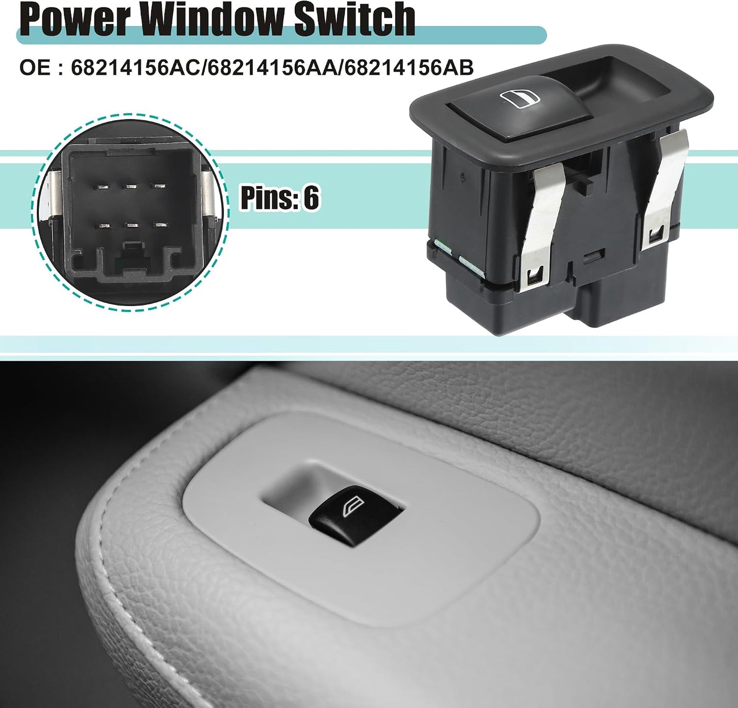 Interruptor elevalunas eléctrico Ram 2023 negro