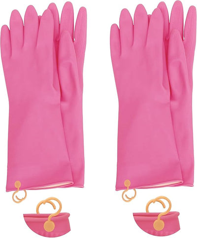 2 Pzas Guantes Látex Reutilizables Antideslizantes para Lavado