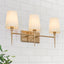 Lámpara pared baño 3 luces tela blanca moderna