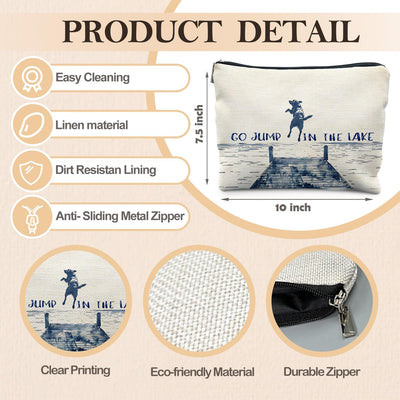 Bolsa maquillaje con cremallera regalo para amantes del lago