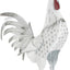 Escultura gallo metal jardín textura negra 15x6x18pulg