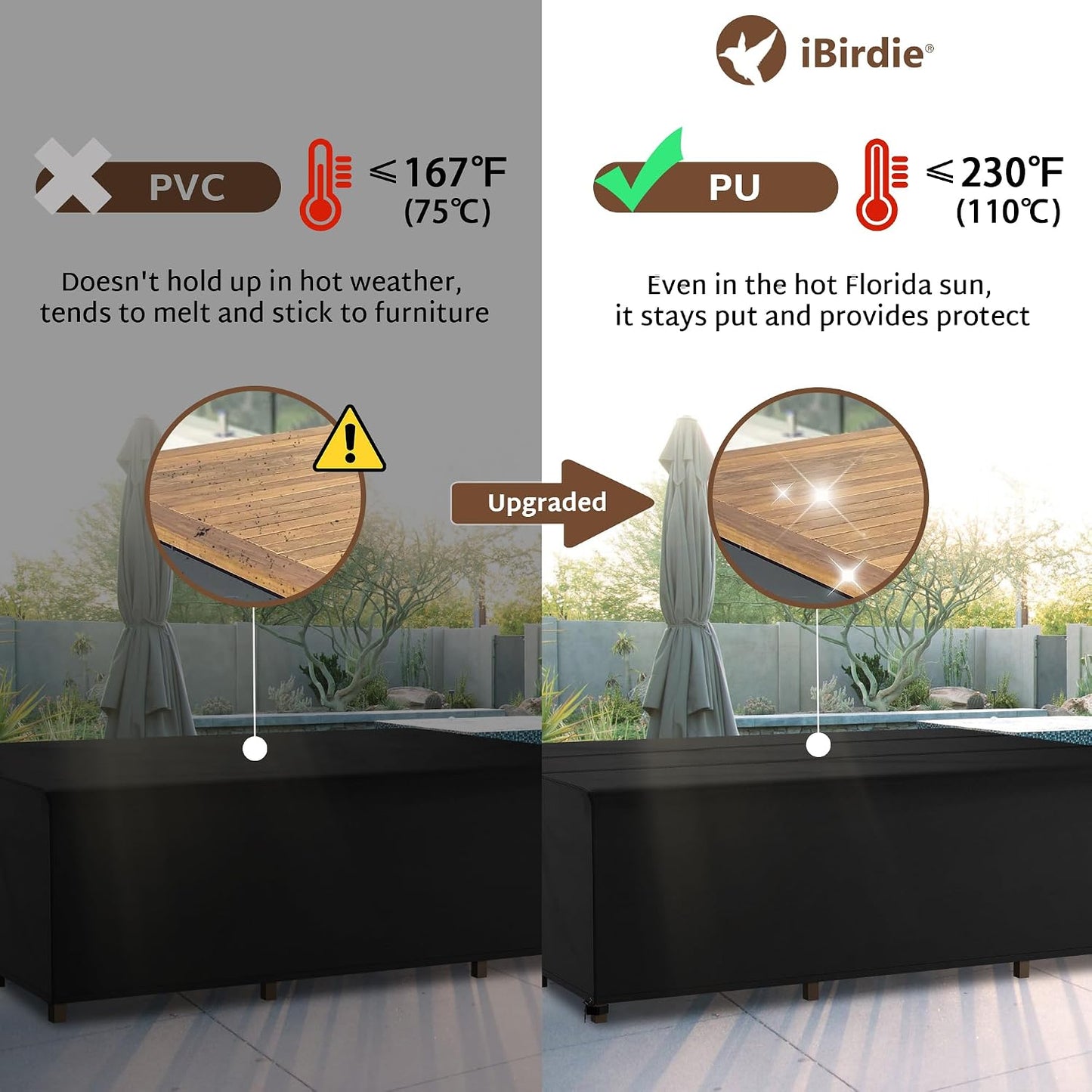 Fundas para muebles exterior 180x120pulg 600d impermeable