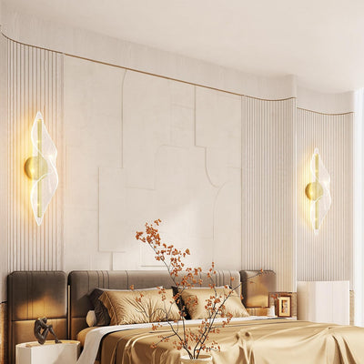 Aplique pared LED dorado 22.4pulg sala dormitorio