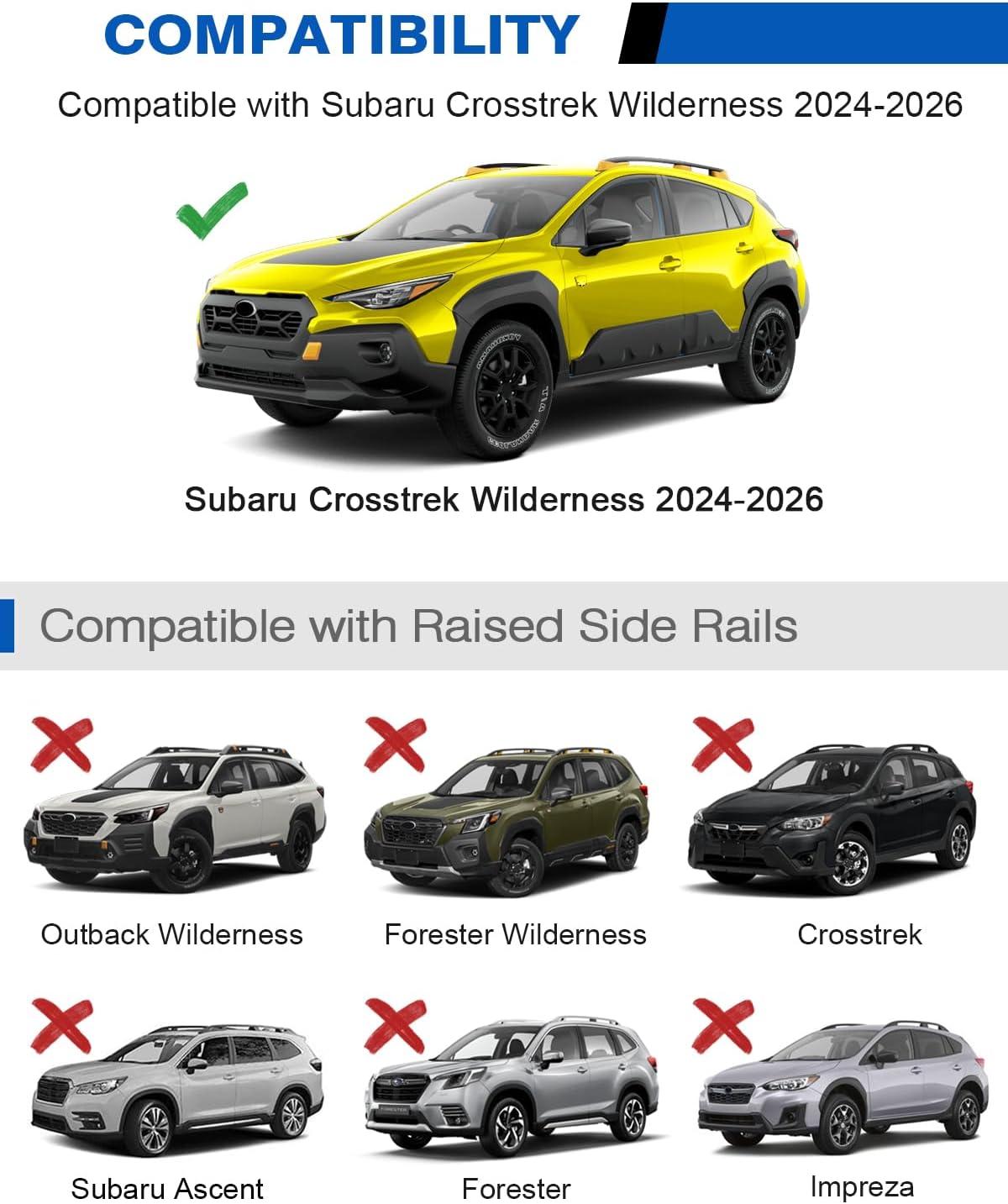 Barras techo con cerradura 300lb comp Subaru Crosstrek