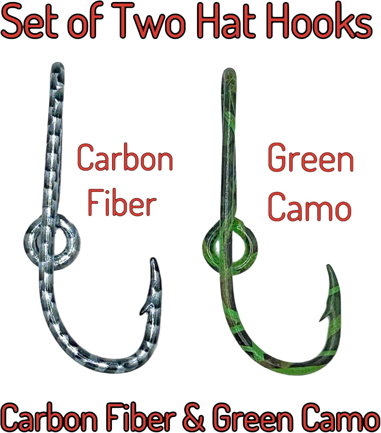 Gancho sombrero fibra carbono camuflaje verde set 2