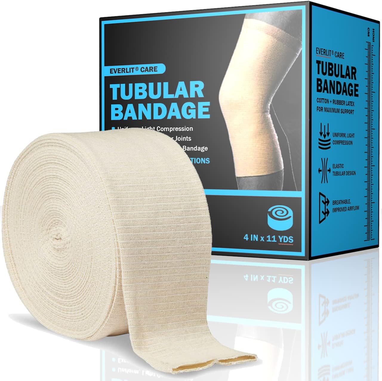 Vendaje tubular elástico compresión ligera tamaño F 4pulg