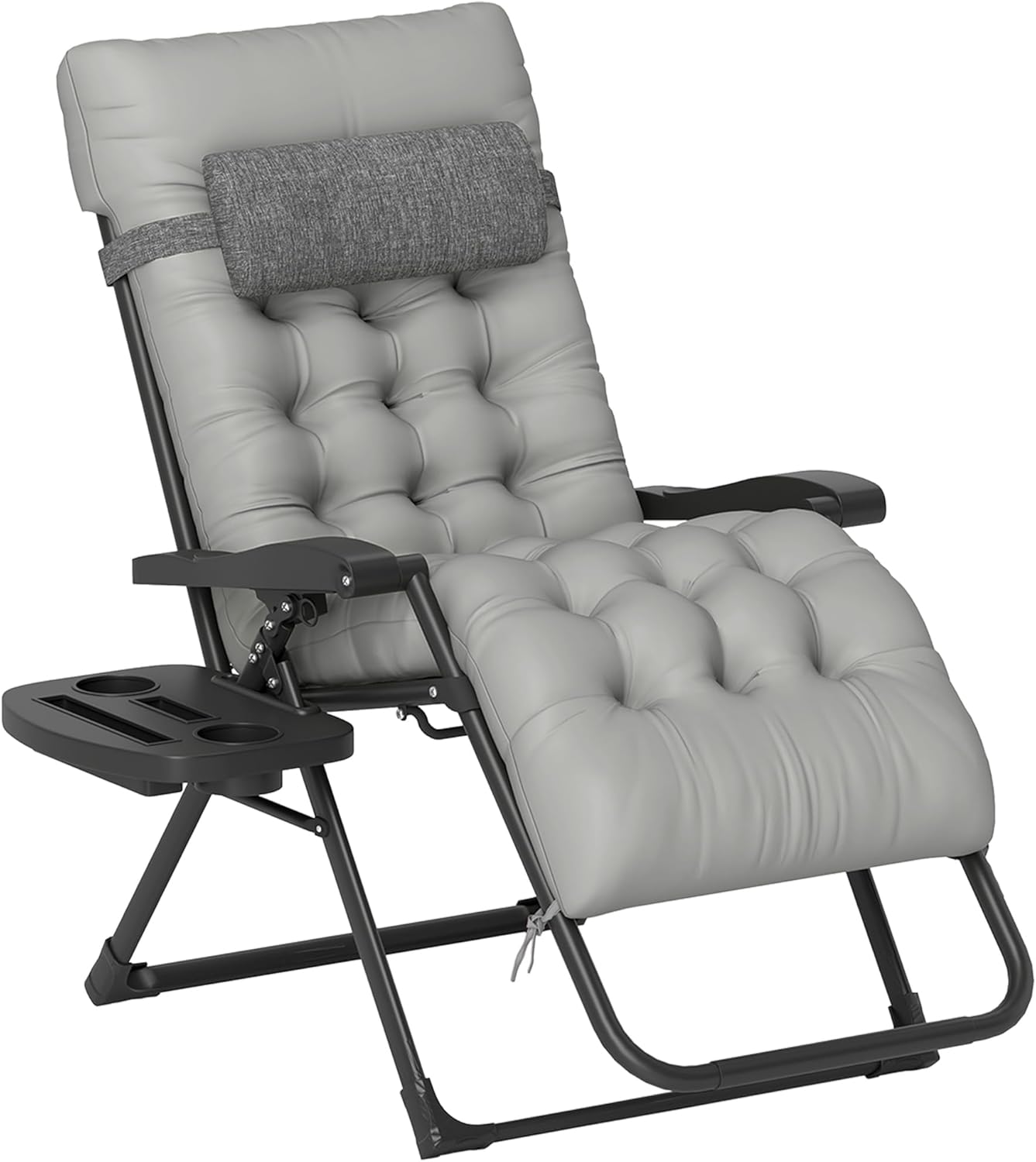 Silla reclinable plegable cojín gris interiores exteriores