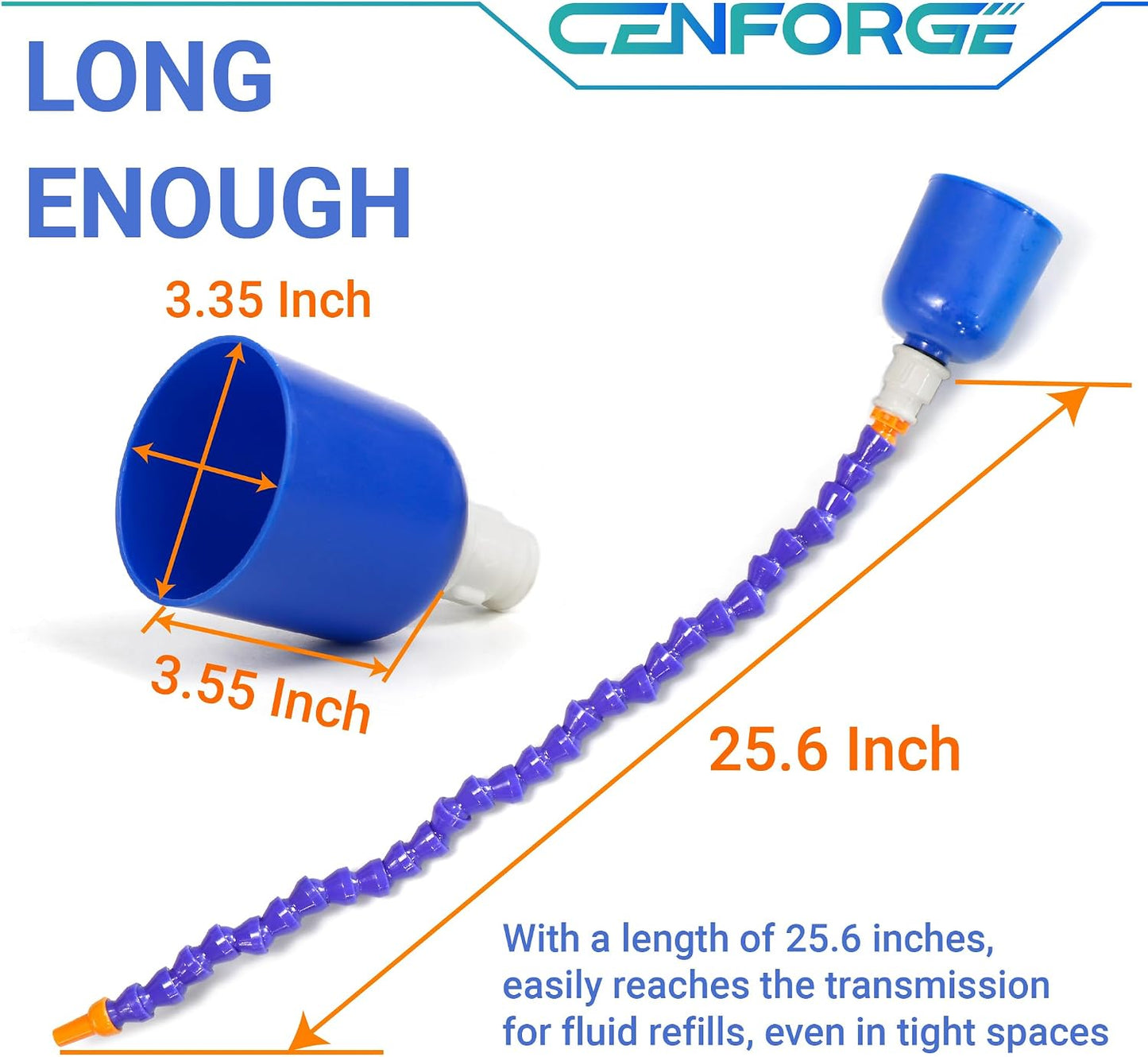 Embudo flexible largo 25.6" para transmisión automotriz