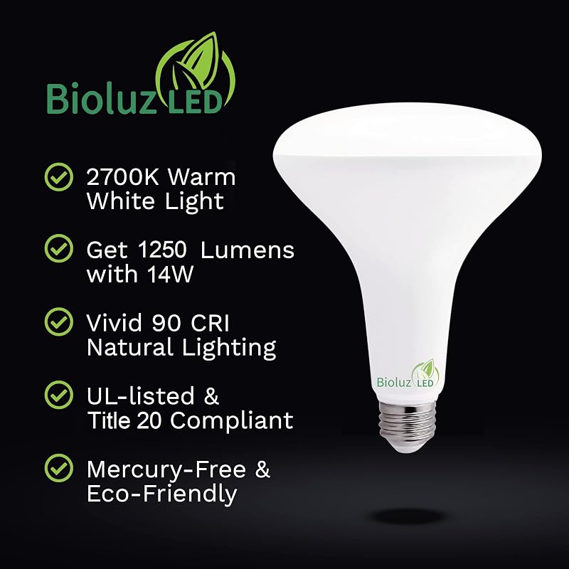 8 Bombillas LED BR40 2700K Blanco Cálido 90 CRI Regulable UL