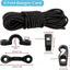 Kit aparejo kayak cuerda elástica 8ft 6 ganchos J 4 tapones